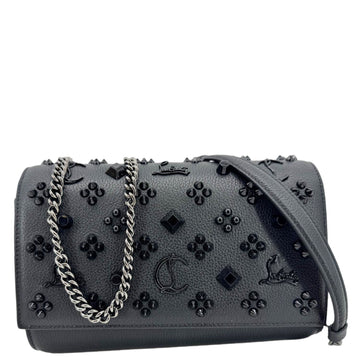 CHRISTIAN LOUBOUTIN Paloma Spikes Leather Clutch Crossbody Bag Black