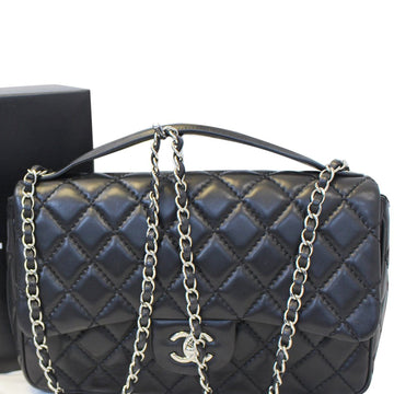 CHANEL Black  Leather Jumbo Flap Bag