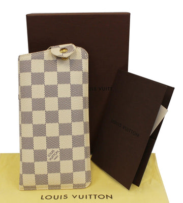 LOUIS VUITTON  Damier Azur Etui Lunettes MM Glasses Case