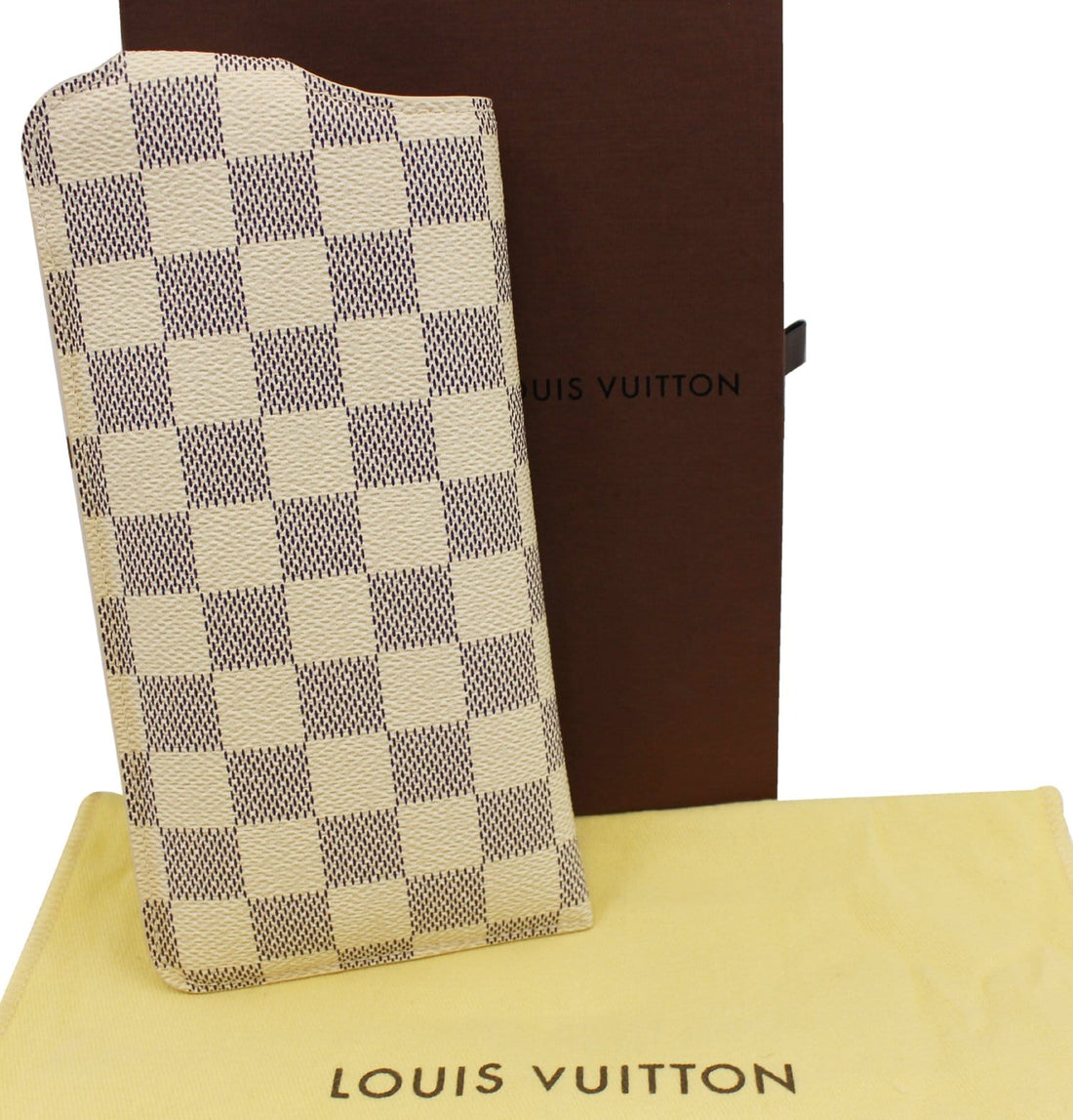 LOUIS VUITTON  Damier Azur Etui Lunettes MM Glasses Case