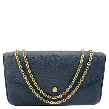 LOUIS VUITTON Felicie Pochette Monogram Empreinte Crossbody Bag Black