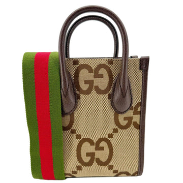 GUCCI Jumbo GG Supreme Canvas Tote Bag Beige 699406