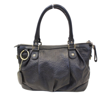 GUCCI Sukey Guccissima Top Handle Black Satchel Bag