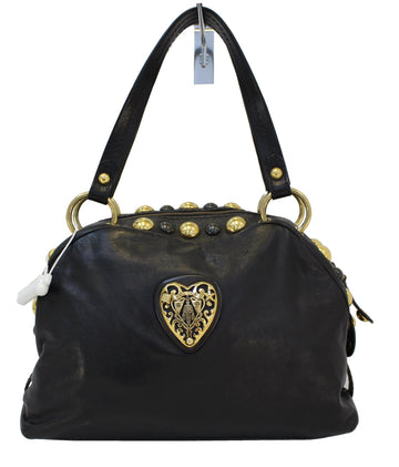 GUCCI Guccissima Black Medium Babouska Dome Shoulder Handbag