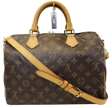 LOUIS VUITTON Speedy 30 Monogram Canvas  Bandouliere Satchel Bag
