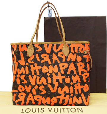 LOUIS VUITTON Limited Edition Orange Stephen Spro Graffiti Neverfull GM