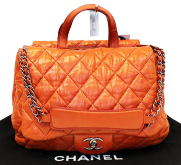 CHANEL 3 Bag Versus Orange  Leather Classic Flap Shoulder Bag