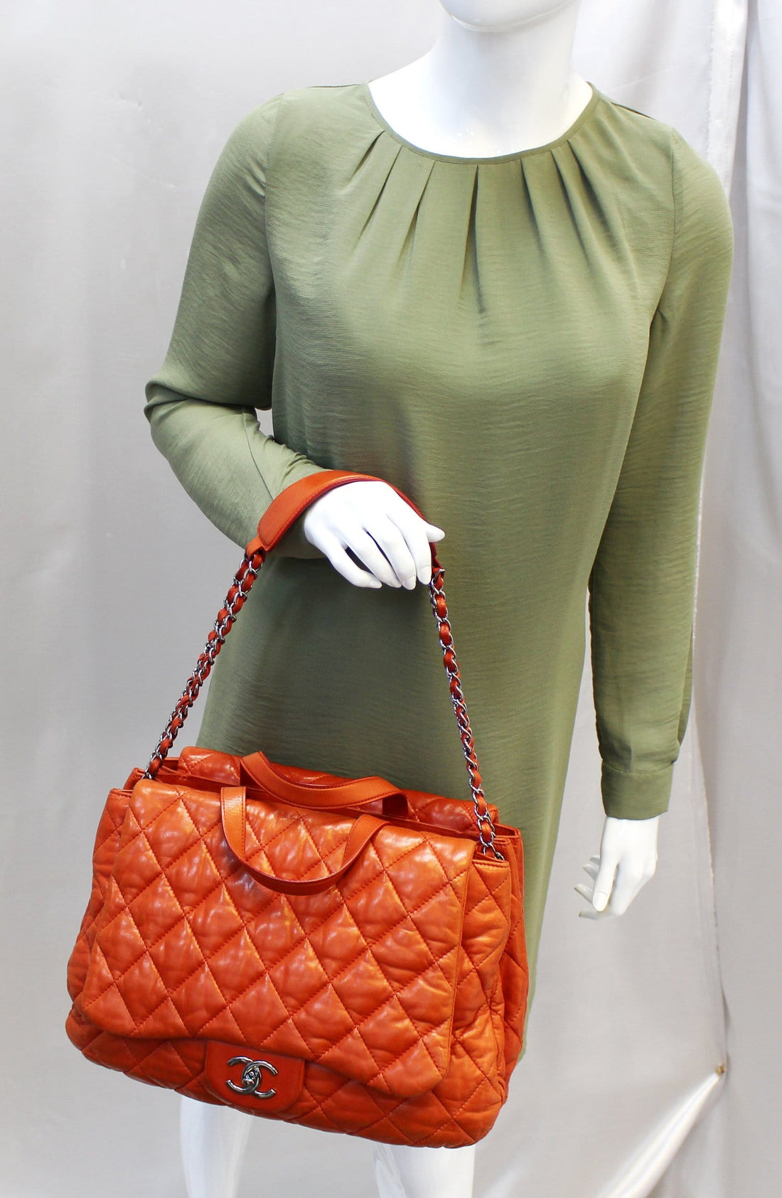 CHANEL 3 Bag Versus Orange  Leather Classic Flap Shoulder Bag