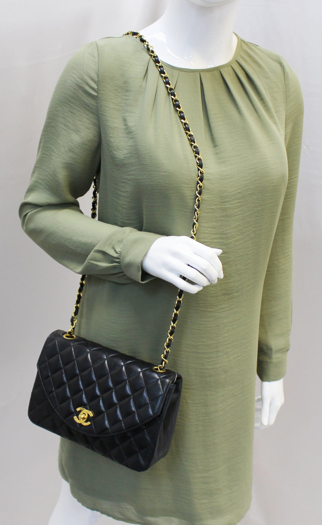 Chanel 9" Black Quilted Leather Shoulder Classic Flap Bag