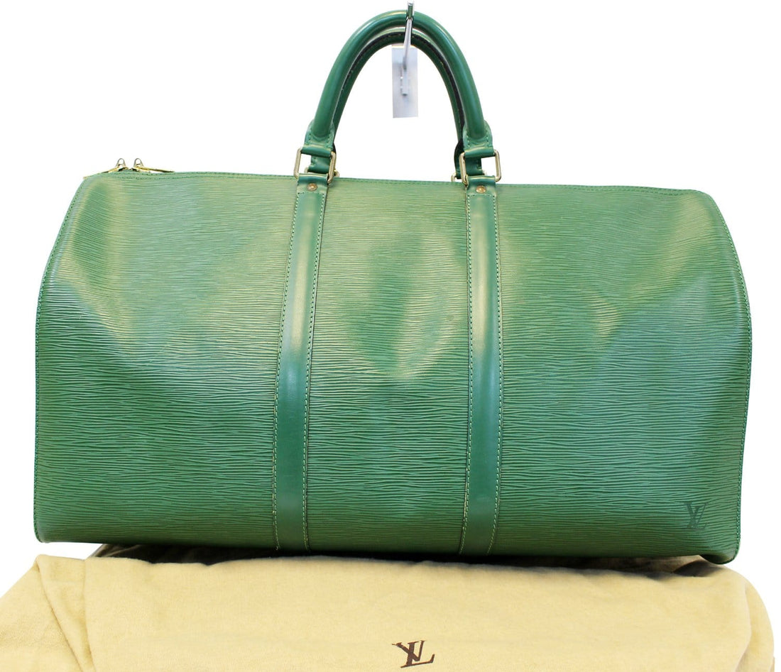 LOUIS VUITTON Epi Leather Green Keepall 50 Boston Satchel Bag - Sale