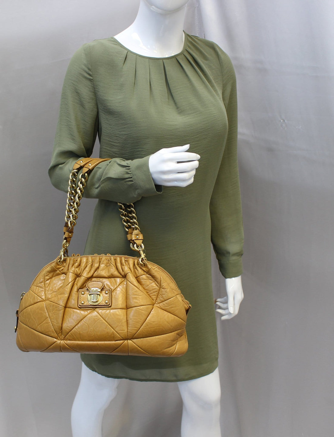 MARC JACOBS Quilted Leather Yellow Shoulder Bag - Last Call