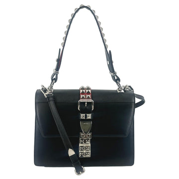 PRADA Elektra  Saffiano Leather Shoulder Bag Black