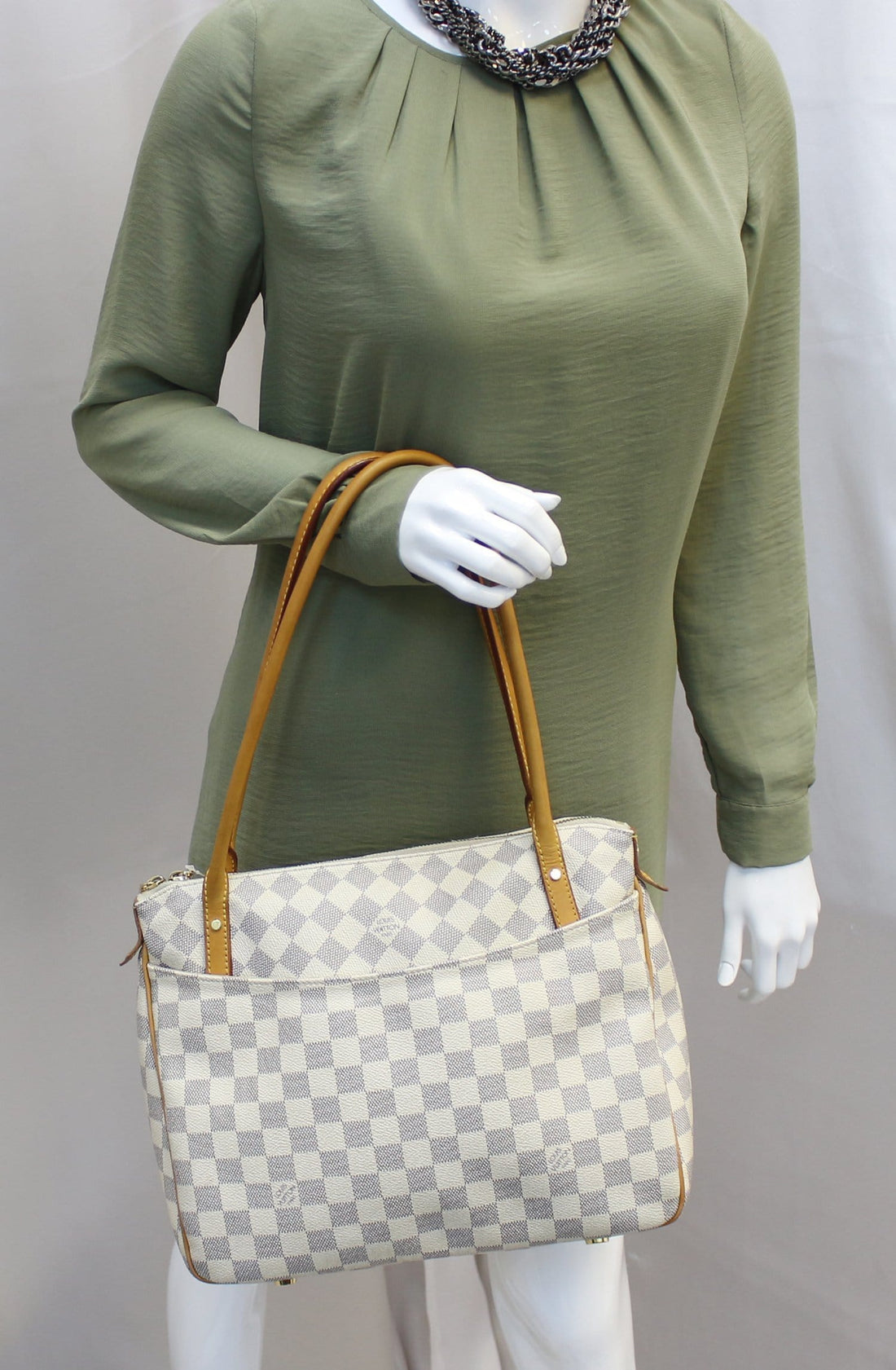 LOUIS VUITTON Damier Azur Figheri PM Shoulder Bag