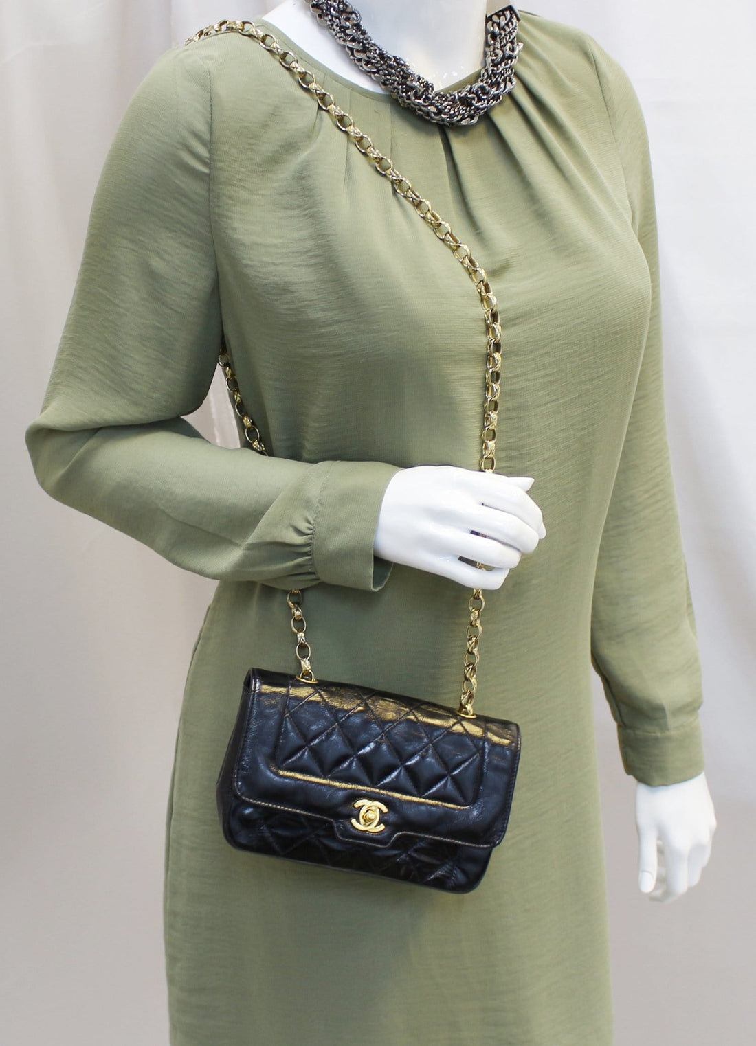 CHANEL Mini Diana Flap Crossbody Bag with Gold Hardware