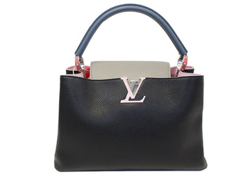 LOUIS VUITTON Black Taurillon Leather Capucines MM Bag