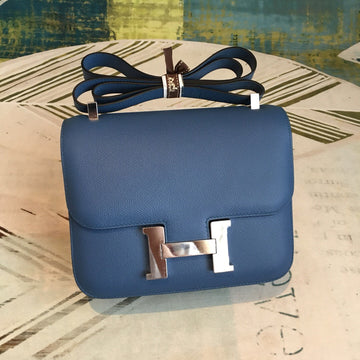Top Quality Constance 18 Epsom Navy Blue For Women SiTop Qualityer Toned Hardware, WomenÂs Handbags, Shoulder Bags 7.1in/18cm