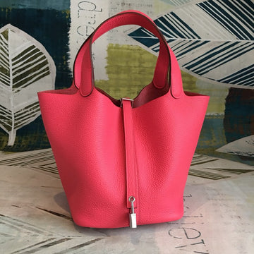 Top Quality Picotin Lock 18 Light Pink ClemenTop Quality Palladium Hardware For Women 7.5in/19cm