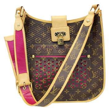 LOUIS VUITTON  Fuchsia Monogram Perforated Mtte Shoulder Bag