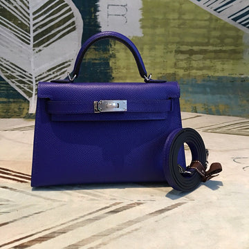 Top Quality Mini Kelly Dark Violet For Women SiTop Qualityer Toned Hardware 7.5in/19cm