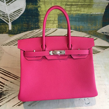 Top Quality Birkin Pink For Women SiTop Qualityer Toned Hardware 11.8in/30cm
