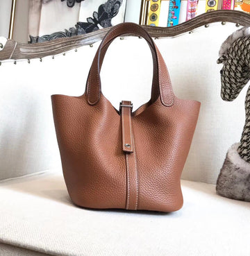 Top Quality Picotin Lock Brown For Women SiTop Qualityer Toned Hardware 7.1in/18cm