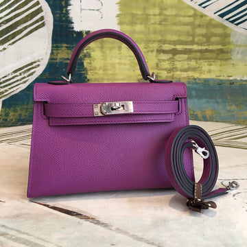Top Quality Mini Kelly Violet For Women SiTop Qualityer Toned Hardware 7.5in/19cm
