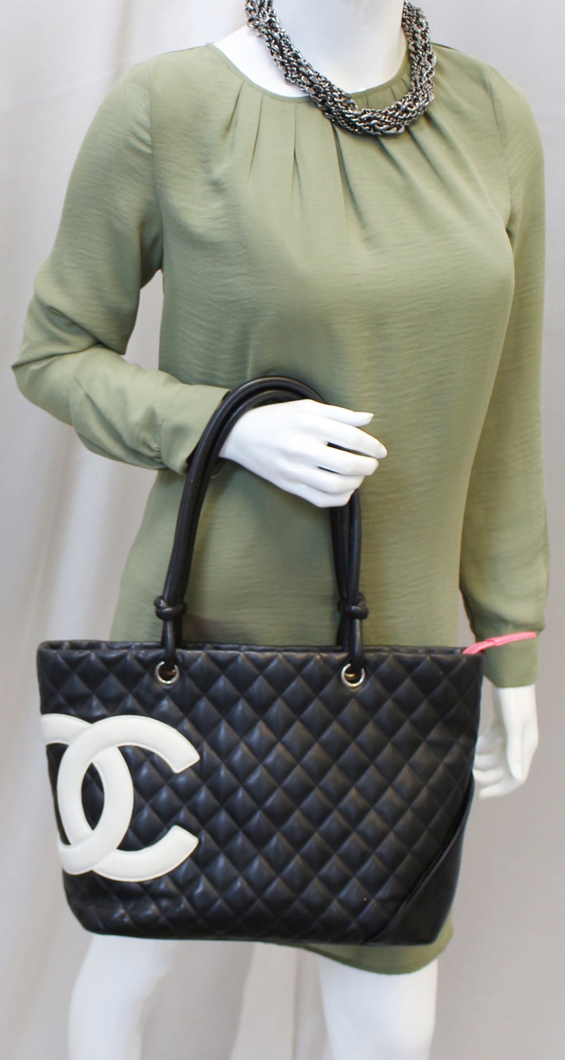 CHANEL Black  Leather Large Cambon Tote Bag