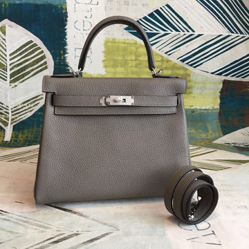 Top Quality Kelly 28 Asphalte Color Bag For Women, Handbags, Shoulder Bags 11in/28cm