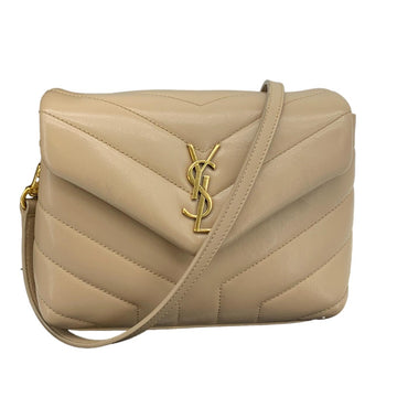 YVES SAINT LAURENT Loulou Toy Matelasse Leather Crossbody Bag Brown