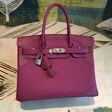 Top Quality Birkin Violet For Women SiTop Qualityer Toned Hardware 11.8in/30cm