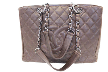 CHANEL Caviar Leather Leather Grand Shopping Tote Brown Bag - Final Call