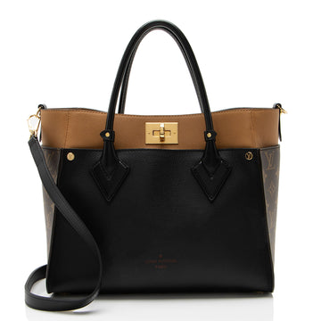 Louis Vuitton Calfskin Monogram Canvas On My Side MM Tote