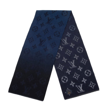 Louis Vuitton Cashmere Giant Monogram Dawn to Dusk Fringe Scarf