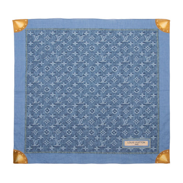 Louis Vuitton Cotton Monogram Denim Bandana Scarf