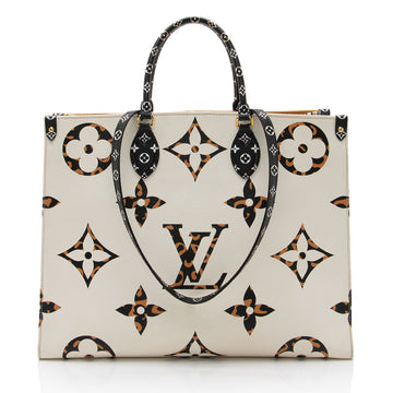 Louis Vuitton Giant Monogram Canvas Jungle Onthego GM Tote (SHF-MrFGqD)