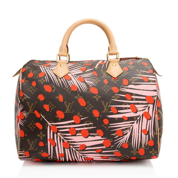 Louis Vuitton Limited Edition Monogram Canvas Jungle Dots Speedy 30 Satchel