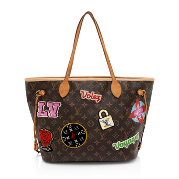 Louis Vuitton Limited Edition Monogram Canvas Patches Neverfull MM Tote