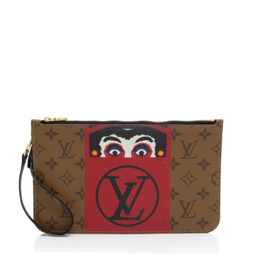 Louis Vuitton Limited Edition Reverse Monogram Canvas Kabuki Pochette (SHF-9VUPm7)