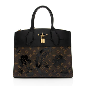 Louis Vuitton Monogram Blossom Canvas City Steamer MM Tote (SHF-JSqUaK)
