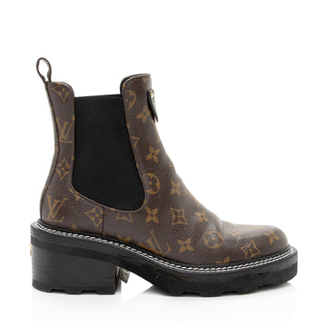 Louis Vuitton Monogram Canvas Beaubourg Combat Boots - Size 8 / 38 (SHF-Y4NzGZ)