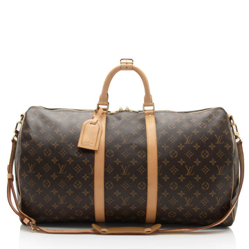 Louis Vuitton Monogram Canvas Keepall Bandouliere 55 Duffle Bag (SHF-MAqUH6)