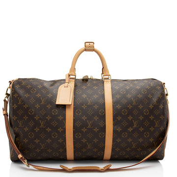 Louis Vuitton Monogram Canvas Keepall Bandouliere 55 Duffle Bag (SHF-BWjDGO)