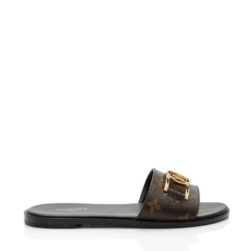 Louis Vuitton Monogram Canvas Lock It Flat Sandals - Size 8 / 38