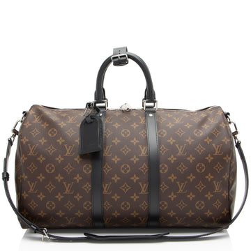 Louis Vuitton Monogram Canvas Macassar Keepall Bandouliere 45 Duffle