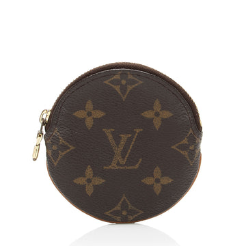 Louis Vuitton Monogram Canvas Round Coin Pouch (SHF-y8shBN)
