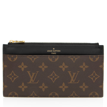 Louis Vuitton Monogram Canvas Slim Purse Wallet (SHF-RDEJ57)