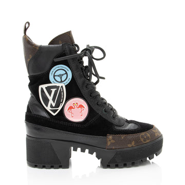 Louis Vuitton Monogram Canvas Suede World Tour Laureate Desert Platform Boots - Size 6 / 36