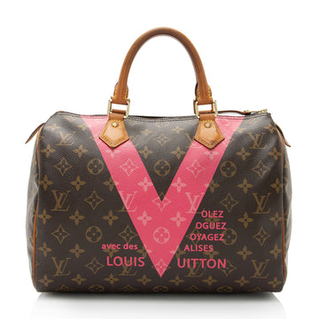 Louis Vuitton Monogram Canvas V Speedy 30 Satchel - FINAL SALE (SHF-ETgDwY)