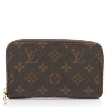 Louis Vuitton Monogram Canvas Vertical Compact Zippy Wallet (SHF-ld6R12)