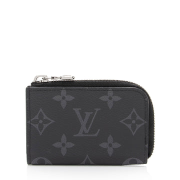 Louis Vuitton Monogram Eclipse Porte Mannaie Jour Zip Coin Purse (SHF-F6Biar)